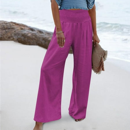 MIARHB High Waist Wide Leg Palazzo Lounge Pants For Women Smocked Elastic Waist Loose Comfy Casual Pajama Pants Pockets
MIARHB High Waist Wide Leg Palazzo Lounge Pants For Women Smocked Elastic Waist Loose Comfy Casual Pajama Pants Pockets