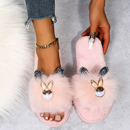 uikmnh Warm Slippers Women s Fashion Pure Color Bunny Rhinestone Plush Warm Home Casual Flat Slippers 9
uikmnh Warm Slippers Women s Fashion Pure Color Bunny Rhinestone Plush Warm Home Casual Flat Slippers 9