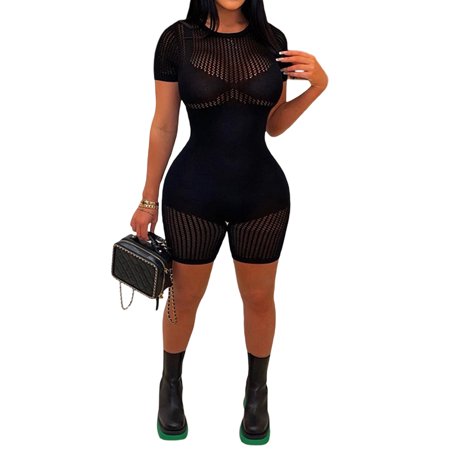 allshope Women Playsuits Knit Hollow-Out Crew Neck Short Sleeve Skinny Short Jumpsuits Summer Bodysuits Rompers
allshope Women Playsuits Knit Hollow-Out Crew Neck Short Sleeve Skinny Short Jumpsuits Summer Bodysuits Rompers