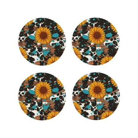 Fuzoiu Vintage Sunflowes Print Leather Coasters Set Drink Coasters Set of 4 for Tabletop Protection Durable PVC Coasters Home Décor and Housewarming Gift-Round Shape
Fuzoiu Vintage Sunflowes Print Leather Coasters Set Drink Coasters Set of 4 for Tabletop Protection Durable PVC Coasters Home Décor and Housewarming Gift-Round Shape