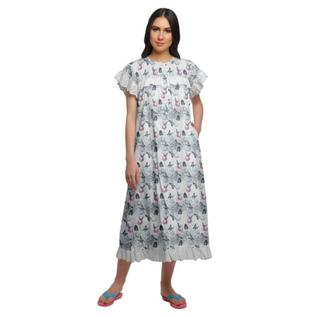 Moomaya WoMen s Lace Border Cotton Sleepwear Gown Button Placket Nightdress
Moomaya WoMen s Lace Border Cotton Sleepwear Gown Button Placket Nightdress