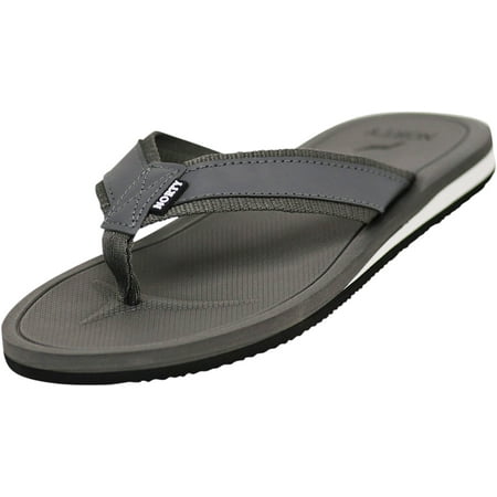NORTY Mens Arch Support Flip Flops Adult Male Beach Thong Sandals Grey