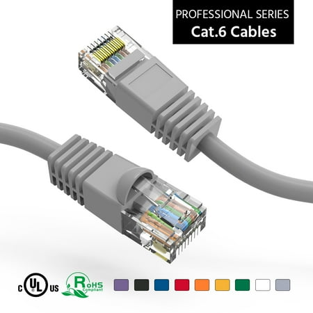 ACCL 40Ft Cat6 UTP Ethernet Network Booted Cable Gray 1 Pack