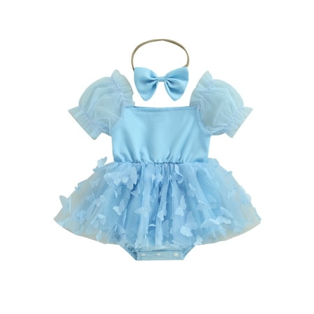 Infant Baby Girls Romper Dress Butterfly Pattern Puff Sleeve Jumpsuits Summer Skirts Hem Bodysuits with Bow Headband
Infant Baby Girls Romper Dress Butterfly Pattern Puff Sleeve Jumpsuits Summer Skirts Hem Bodysuits with Bow Headband
