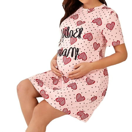 Maternity Loungewear Round Neck Sleepshirts Baby Pink M 
Maternity Loungewear Round Neck Sleepshirts Baby Pink M
