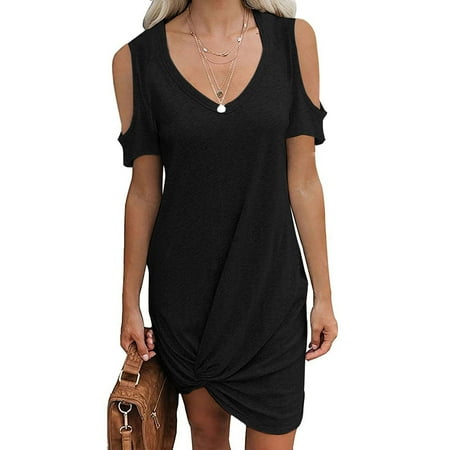 Wyongtao Cozy Women Fashion O-Neck Strapless Solid Short Sleeve Dress Casual Loose Dress
Wyongtao Cozy Women Fashion O-Neck Strapless Solid Short Sleeve Dress Casual Loose Dress