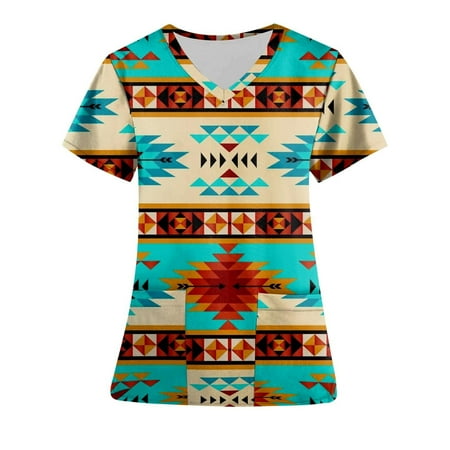 JWZUY Womens Ethnic Western Print Scrub Tops Short Sleeve V Neck Nursing Uniform Comfy Classic Blouse Tshirts Khaki L
JWZUY Womens Ethnic Western Print Scrub Tops Short Sleeve V Neck Nursing Uniform Comfy Classic Blouse Tshirts Khaki L