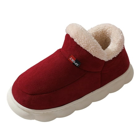 

Daznico Slippers for Women Indoor Women Shoes Thick Sole Home Cotton Mop Comfortable Soft Sole Warm Outdoor Cotton Mop Red 8.5