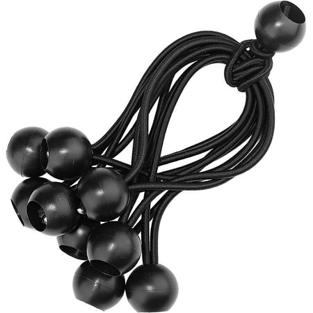 6 Inch Black Bungee Cords with Ball Tarp Tie Down Cord 10 Pcs