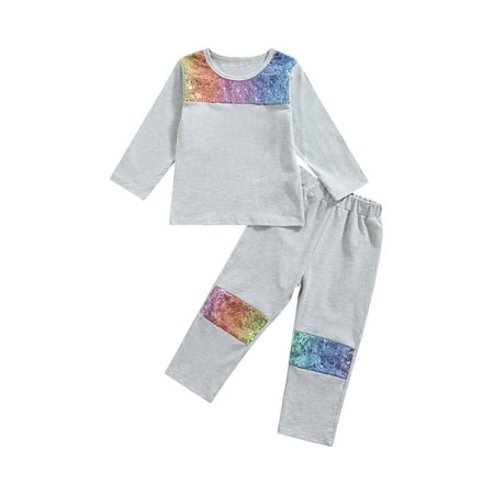 Suanret Little Girl Streetwear 2PCS Suit Toddler Fashion Sequin Stitching Long Sleeve Tops Trousers Gray 3-4 Years
Suanret Little Girl Streetwear 2PCS Suit Toddler Fashion Sequin Stitching Long Sleeve Tops Trousers Gray 3-4 Years
