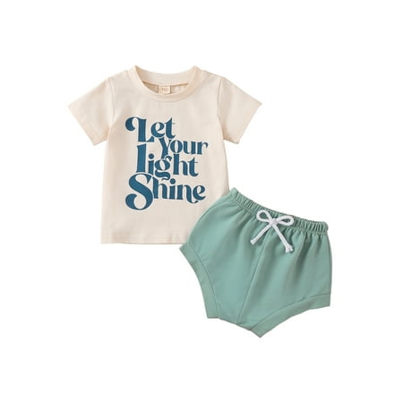 Baby Girls Boys Summer Outfits Letter Print Short Sleeve T-shirt and Elastic Casual Shorts Set
Baby Girls Boys Summer Outfits Letter Print Short Sleeve T-shirt and Elastic Casual Shorts Set