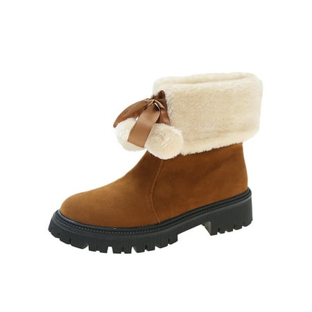 Crocowalk Womens Snow Boots Pull On Ankle Boot Plush Lining Winter Warm Shoes Comfortable Bowknot Short Bootie Ladies Lightweight Hairball Booties Yellow 5
Crocowalk Womens Snow Boots Pull On Ankle Boot Plush Lining Winter Warm Shoes Comfortable Bowknot Short Bootie Ladies Lightweight Hairball Booties Yellow 5