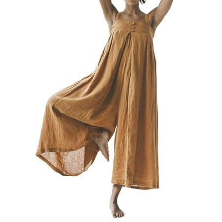 HIBRO Women Casual Solid Jumpsuit Sleeveless Linen Loose Strap Jumpsuit Long Button Rompers Jumper Women Dressy Summer Jumpsuit Holes Women
HIBRO Women Casual Solid Jumpsuit Sleeveless Linen Loose Strap Jumpsuit Long Button Rompers Jumper Women Dressy Summer Jumpsuit Holes Women