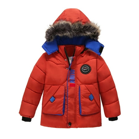 Kids Boys Baby Solid Winter Hooded Down Coat Jacket Outwear Padded Clothes