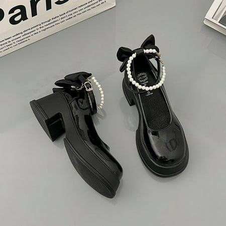 Academy Style Thick with Pearl Chain Small Shoes 2024 New High Color Value Street Fashion Mary Jane High Heels for Women
Academy Style Thick with Pearl Chain Small Shoes 2024 New High Color Value Street Fashion Mary Jane High Heels for Women