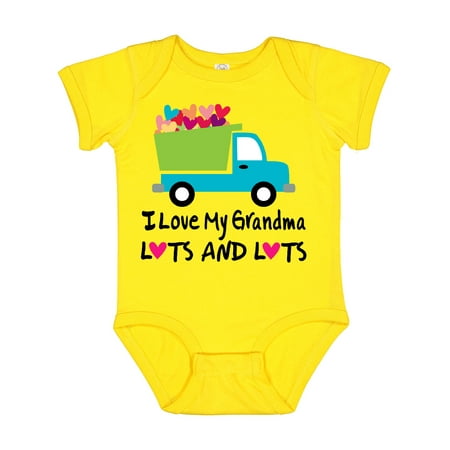 Inktastic Grandma Loves Me Valentine Truck Outfit Gift Baby Boy Bodysuit