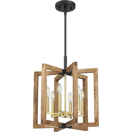 BBNBDMZ 6 Light Farmhouse Gold Hanging Chandelier Fixture Natural Wood Kitchen Island Lighting Black Metal Frame for Entryway Dinning Room Bedroom
BBNBDMZ 6 Light Farmhouse Gold Hanging Chandelier Fixture Natural Wood Kitchen Island Lighting Black Metal Frame for Entryway Dinning Room Bedroom