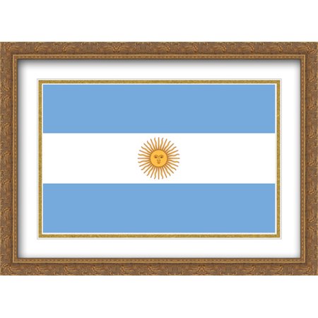 Argentina 2x Matted 38x28 Large Gold Ornate Framed Art Print by The Flag Art Print Series