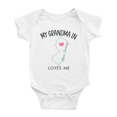 My Grandma In New Jersey Loves Me Baby Clothing For Boy Girl Bodysuits 12-18 Months
My Grandma In New Jersey Loves Me Baby Clothing For Boy Girl Bodysuits 12-18 Months