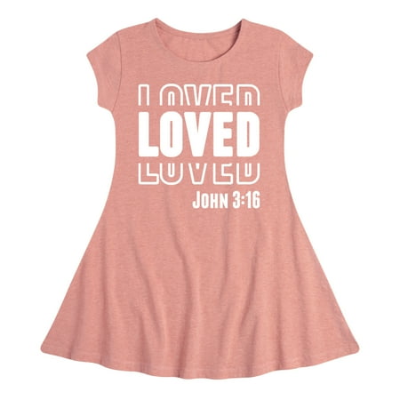 Instant Message - Loved John 3 16 - Toddler & Youth Girls Fit & Flare Dress