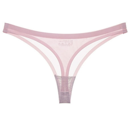 Dtydtpe lingerie for women Fashion Female Underwear Transparent Ice Silk Low Waist Seamless T-thong Pink
Dtydtpe lingerie for women Fashion Female Underwear Transparent Ice Silk Low Waist Seamless T-thong Pink