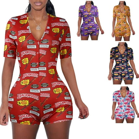 Carolilly Women Nightwear Floral Print Deep V-Neck Short Sleeve Jumpsuit Bodysuit Pajamas
Carolilly Women Nightwear Floral Print Deep V-Neck Short Sleeve Jumpsuit Bodysuit Pajamas
