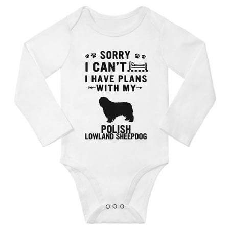 Sorry I Can t I Have Plans With My Polish Lowland SheepDog Infant Baby Long Sleeve Bodysuit (White 3-6 Months)
Sorry I Can t I Have Plans With My Polish Lowland SheepDog Infant Baby Long Sleeve Bodysuit (White 3-6 Months)