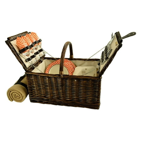 Picnic at Ascot 4 Person Buckingham Willow Picnic Basket with Blanket