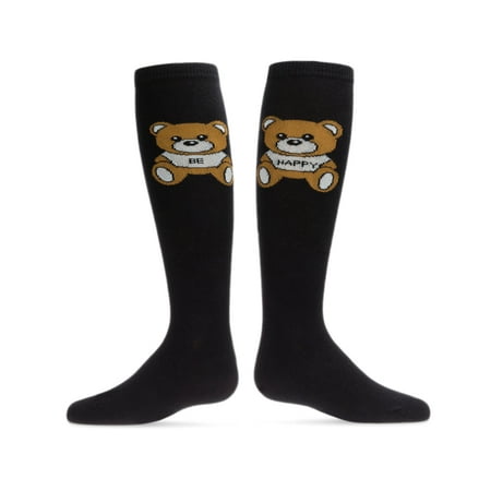 MeMoi Be Happy Bear Cotton Blend Knee High Sock - Girls - Female