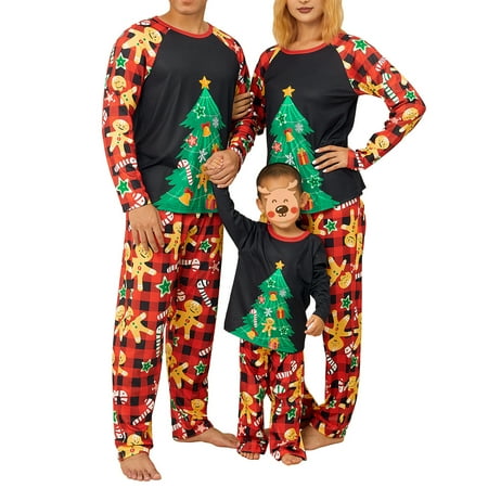 Matching Christmas Pajamas for Family Long Sleeve Tree Print Raglan Tops + Pants Set
Matching Christmas Pajamas for Family Long Sleeve Tree Print Raglan Tops + Pants Set