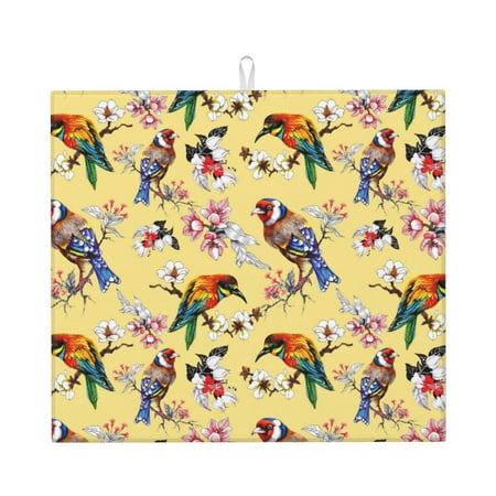 Uemuo Bright Birds Pattern Dish Drying Mat 16*18 inch Absorbent Dish Drainer Kitchen Counter Large Size Dish Drying Pad for Countertops Sinks Draining Racks
Uemuo Bright Birds Pattern Dish Drying Mat 16*18 inch Absorbent Dish Drainer Kitchen Counter Large Size Dish Drying Pad for Countertops Sinks Draining Racks