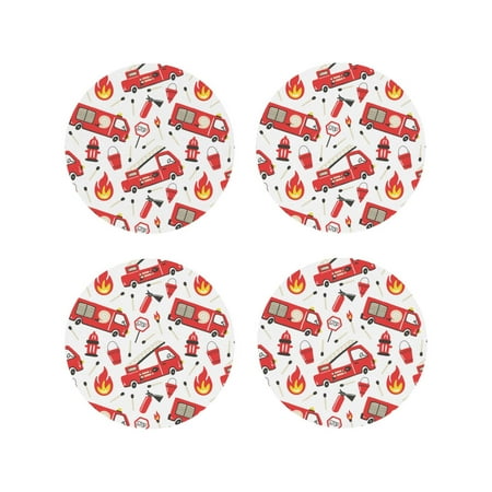 Tideii Fire Truck for Leather Coasters 4 Pieces Anti-fouling and Anti-scalding Decorative Coasters Suitable for Restaurants Kitchens Coffee Shops-Round Shape
Tideii Fire Truck for Leather Coasters 4 Pieces Anti-fouling and Anti-scalding Decorative Coasters Suitable for Restaurants Kitchens Coffee Shops-Round Shape