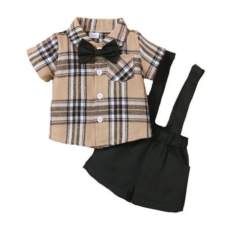 Kucnuzki 18 Months Baby Boy Summer Outfits Shorts Sets 24 Months Short Sleeve Plaid Prints Gentle Stylish Lapel Shirt Tops Suspender Shorts 2PCS Set Black
Kucnuzki 18 Months Baby Boy Summer Outfits Shorts Sets 24 Months Short Sleeve Plaid Prints Gentle Stylish Lapel Shirt Tops Suspender Shorts 2PCS Set Black