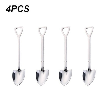 4Pcs Coffee Spoon Cutlery Set Stainless Steel Spoon Shovel Ice Cream Spoon Dessert Creative Tableware