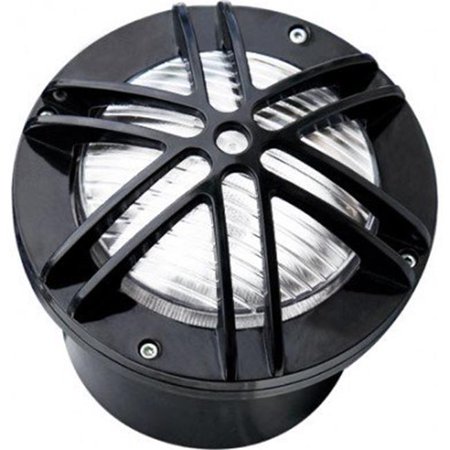 Dabmar Lighting FG327-LED9-B 9W & 12V PAR36 Fiberglass Cage Convex PC Lens Well Light with Star Grill - Black