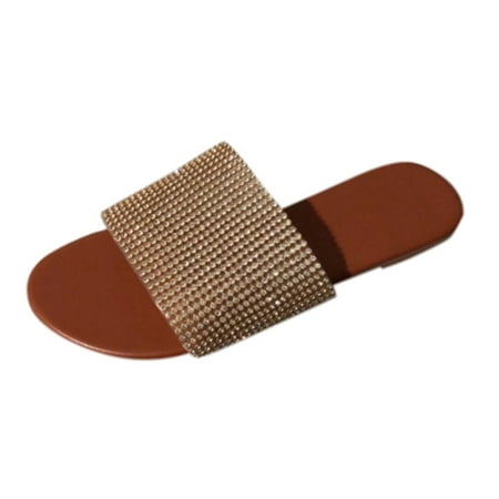 Kukoosong Womens Sandals Fashion Casual Bottom Large Size Rhinestone Sandals And Slippers Flat Sandals for Women Gold 41
Kukoosong Womens Sandals Fashion Casual Bottom Large Size Rhinestone Sandals And Slippers Flat Sandals for Women Gold 41