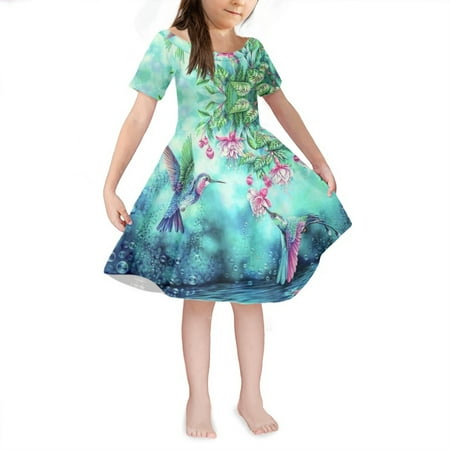 NETILGEN Spring Rain Hummingbirds Design Teen Girls Dresses for Party Comfortable Toddler Sundress Summer Apparel Size 5-6 Years Old
NETILGEN Spring Rain Hummingbirds Design Teen Girls Dresses for Party Comfortable Toddler Sundress Summer Apparel Size 5-6 Years Old