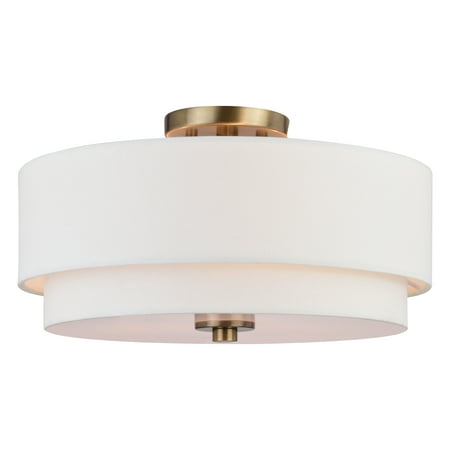 Burnaby 16-in W Matte Brass Mid-Century Modern Semi Flush Mount Ceiling Light White Linen Drum Shade
Burnaby 16-in W Matte Brass Mid-Century Modern Semi Flush Mount Ceiling Light White Linen Drum Shade