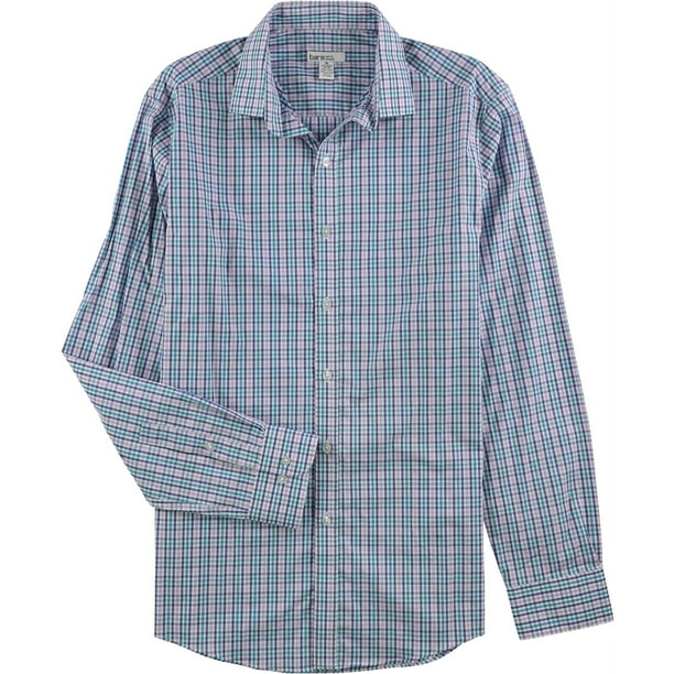 Bar Iii Mens Gingham Button Up Dress Shirt