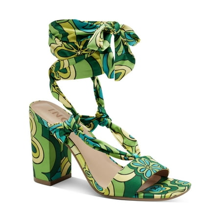 INC Womens Laeelia Strappy Square Toe Block Heels