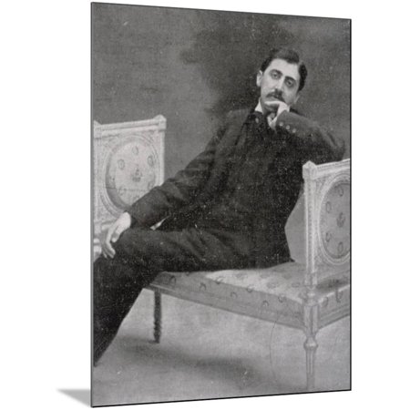 Marcel Proust French Writer Relaxing on an Ornate Sofa Wood Mounted Print Wall Art By Otto-pirou