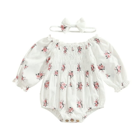 MERSARIPHY Infant Girls Romper and Headband Flower Print Long Sleeve Round Neck Jumpsuit
MERSARIPHY Infant Girls Romper and Headband Flower Print Long Sleeve Round Neck Jumpsuit