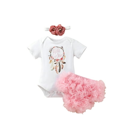 Sunisery Kids Little Girls Summer 3Pcs Outfits Short Sleeve Romper + Tulle PP Shorts + Headband/Brooch Clothes Sets White Feather 1-2 Years
Sunisery Kids Little Girls Summer 3Pcs Outfits Short Sleeve Romper + Tulle PP Shorts + Headband/Brooch Clothes Sets White Feather 1-2 Years