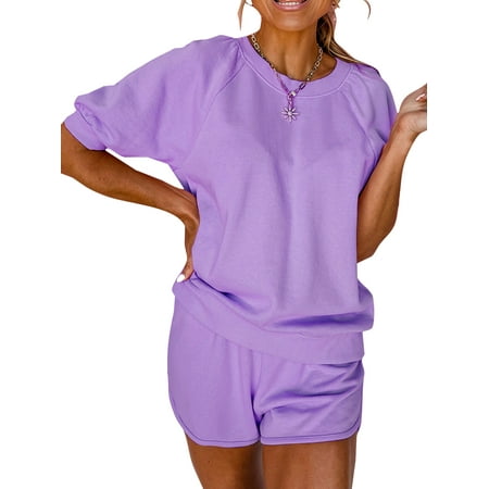 Haite Women Straight Leg Elastic Waist Pjs Casual Tops And Shorts Nightwear Summer Crew Neck Half Sleeve Pajamas
Haite Women Straight Leg Elastic Waist Pjs Casual Tops And Shorts Nightwear Summer Crew Neck Half Sleeve Pajamas
