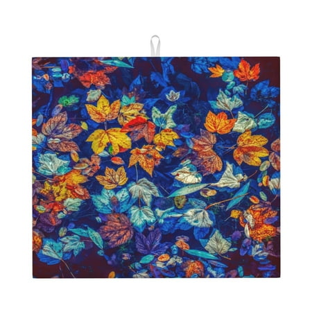 Lukts Colorful Fall Leaves Print Ultra Water Dish Drying Mat Slip Resistant Pad for Sink Dishes or Under Rack Kitchen Counter Accessories
Lukts Colorful Fall Leaves Print Ultra Water Dish Drying Mat Slip Resistant Pad for Sink Dishes or Under Rack Kitchen Counter Accessories