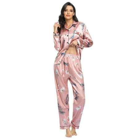 Promotion Womens Silk Satin Pajamas Set Button down Floral Dot Pattern Sleepwear Loungewear Ladies Long Sleeve Pajamas Nightgown
Promotion Womens Silk Satin Pajamas Set Button down Floral Dot Pattern Sleepwear Loungewear Ladies Long Sleeve Pajamas Nightgown