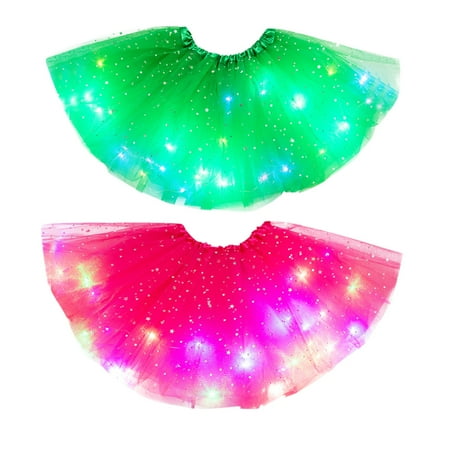 EHTMSAK Infant Baby Toddler Child Children Kids LED Tutu Dress for Girl Skirt Summer Skirts F 2Y-8Y One Size