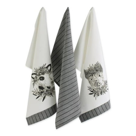 Barn Animals Embellished Dishtowel - Set of 3