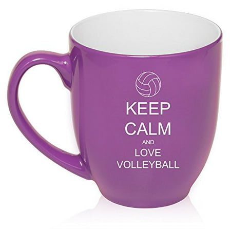 16 oz Large Bistro Mug Ceramic Coffee Tea Glass Cup Keep Calm and Love Volleyball (Purple)
16 oz Large Bistro Mug Ceramic Coffee Tea Glass Cup Keep Calm and Love Volleyball (Purple)