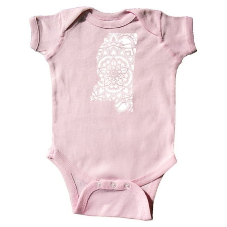 Inktastic Mississippi Silhouette Mandala Gift Baby Boy or Baby Girl Bodysuit